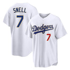 Los Angeles Dodgers #7 Blake Snell Player Gold CONTON White 2026 Collection Stadium Limited Stitched Jerseys