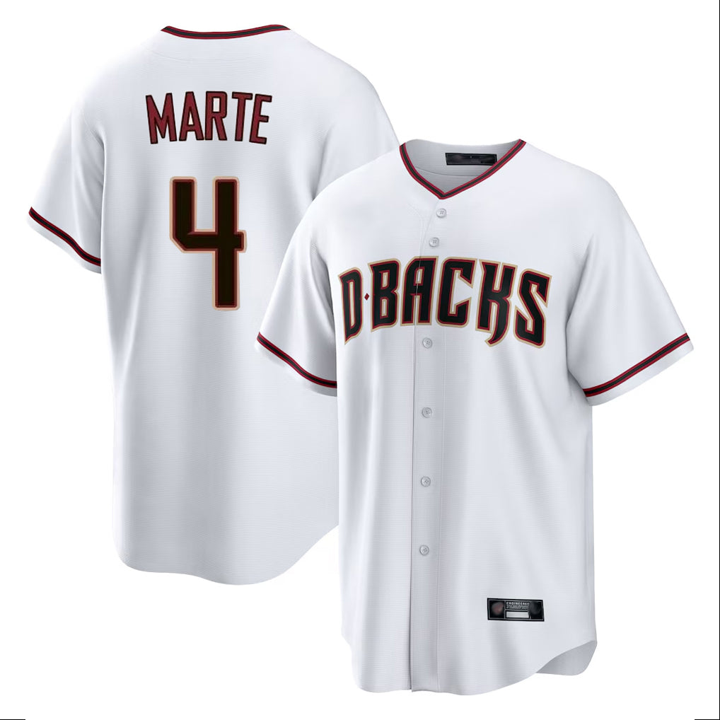 Arizona Diamondbacks #4 Ketel Marte Player White CONTON Home Game Stitched Jerseys