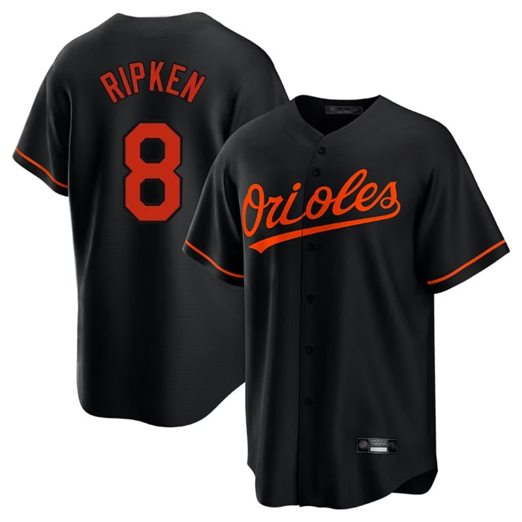 Baltimore Orioles #8 Cal Ripken Player Black CONTON Home Game Stitched Jerseys