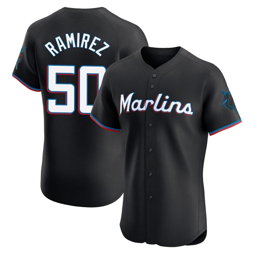 Miami Marlins #50 Agustin Ramirez Player Black CONTON Vapor Home Limited Elite Stitched Jerseys