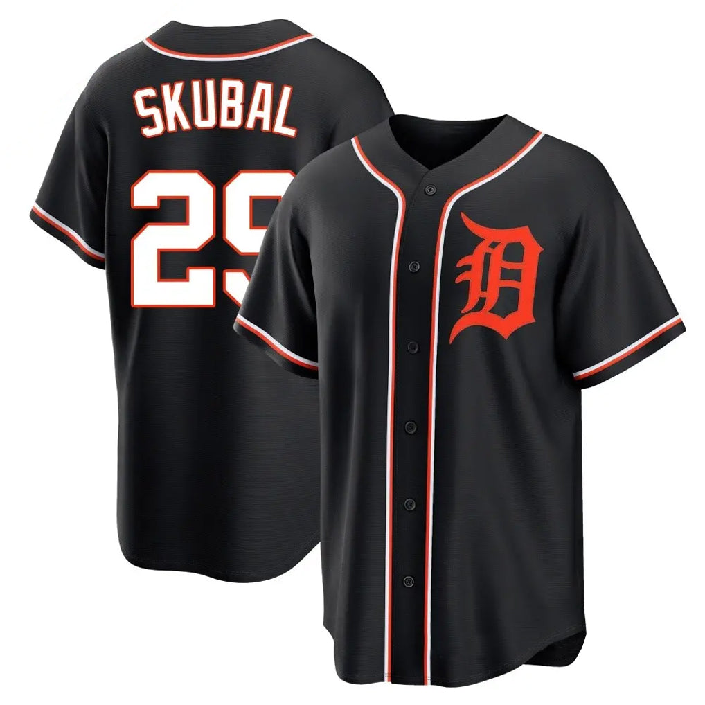 Detroit Tigers #29 Tarik Skubal Player Black CONTON Fashion Out Home Game Stitched Jerseys