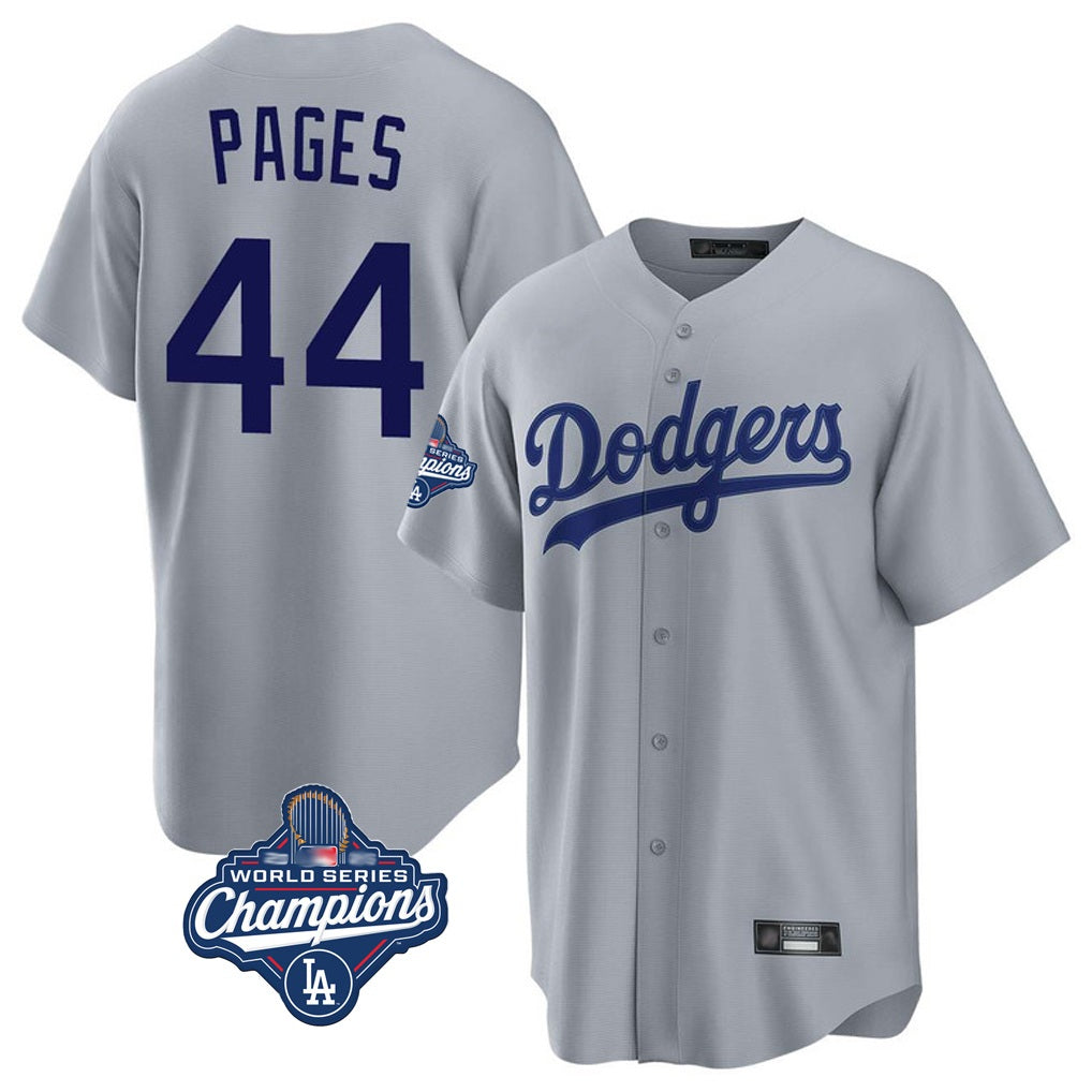 Los Angeles Dodgers #44 Andy Pages Player Gray CONTON World Series Meet Game Stitched Jerseys
