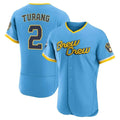 Milwaukee Brewers #2 Brice Turang Player Light Blue CONTON City Connect Home Limited Elite Stitched Jerseys