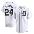 Detroit Tigers #24 Miguel Cabrera Player White CONTON Home Limited Stitched Jerseys