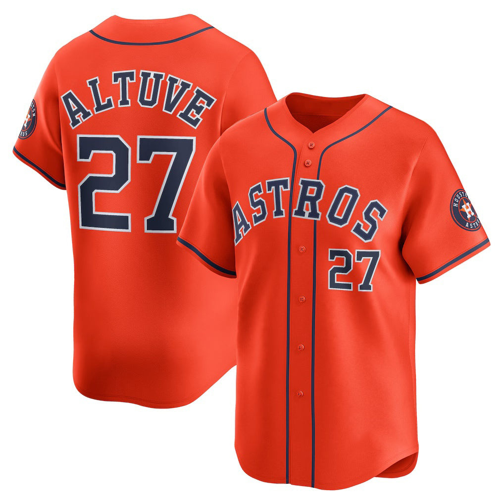 Houston Astros #27 Jose Altuve Orange CONTON Alternate Limited Player Jersey