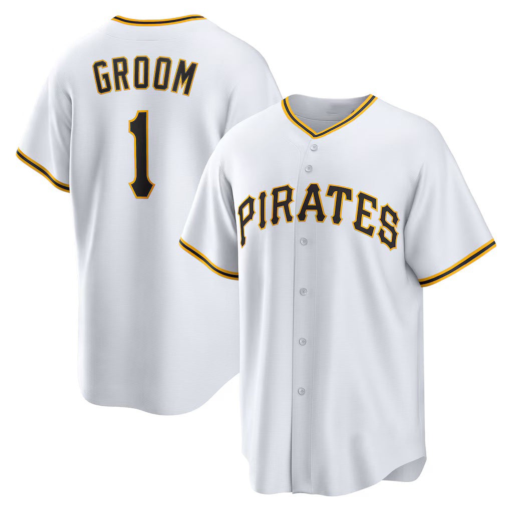 Pittsburgh Pirates #1 Groom Home White CONTON Replica Jersey
