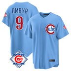 Chicago Cubs #9 Miguel Amaya Player Light Blue CONTON 150th Anniversary Home Game Stitched Jerseys