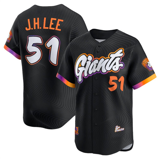 San Francisco Giants #51 Jung Hoo Lee Black CONTON Anthracite 2025 City Connect Limited Stitched Jersey