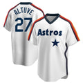 Houston Astros #27 Jose Altuve Player White CONTON Cooperstown Collection T-shirt Stitched Jerseys