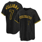 Colorado Rockies #7 Matt Holliday Player Black CONTON Snake Skin City Home Game Stitched Jerseys