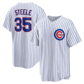 Chicago Cubs #35 Justin Steele White CONTON Home Replica Jersey