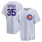 Chicago Cubs #35 Justin Steele White CONTON Home Replica Jersey