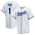 Kansas City Royals #1 Dad White CONTON Home Replica Jersey