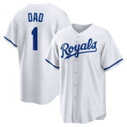 Kansas City Royals #1 Dad White CONTON Home Replica Jersey