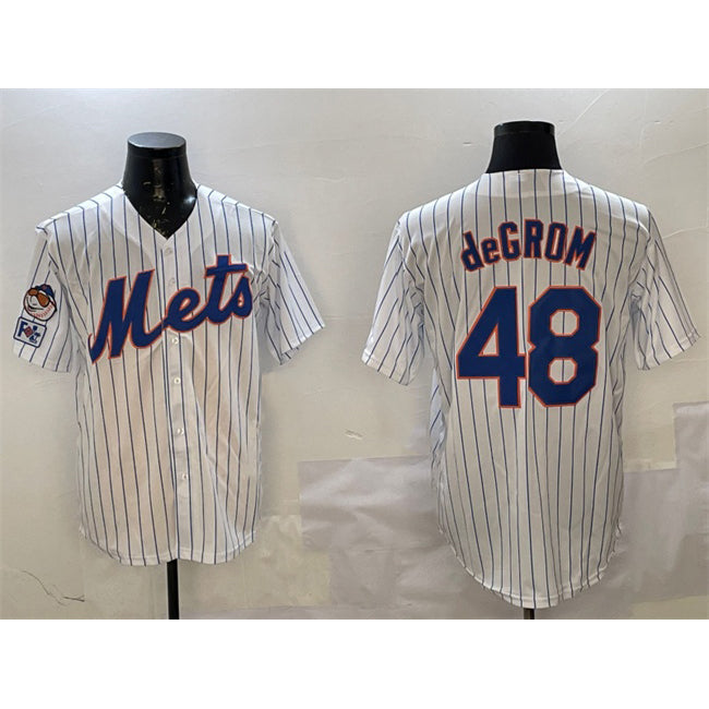 New York Mets #48 Jacob DeGrom White CONTON 2025 Spring Training Cool Base Stitched Jersey