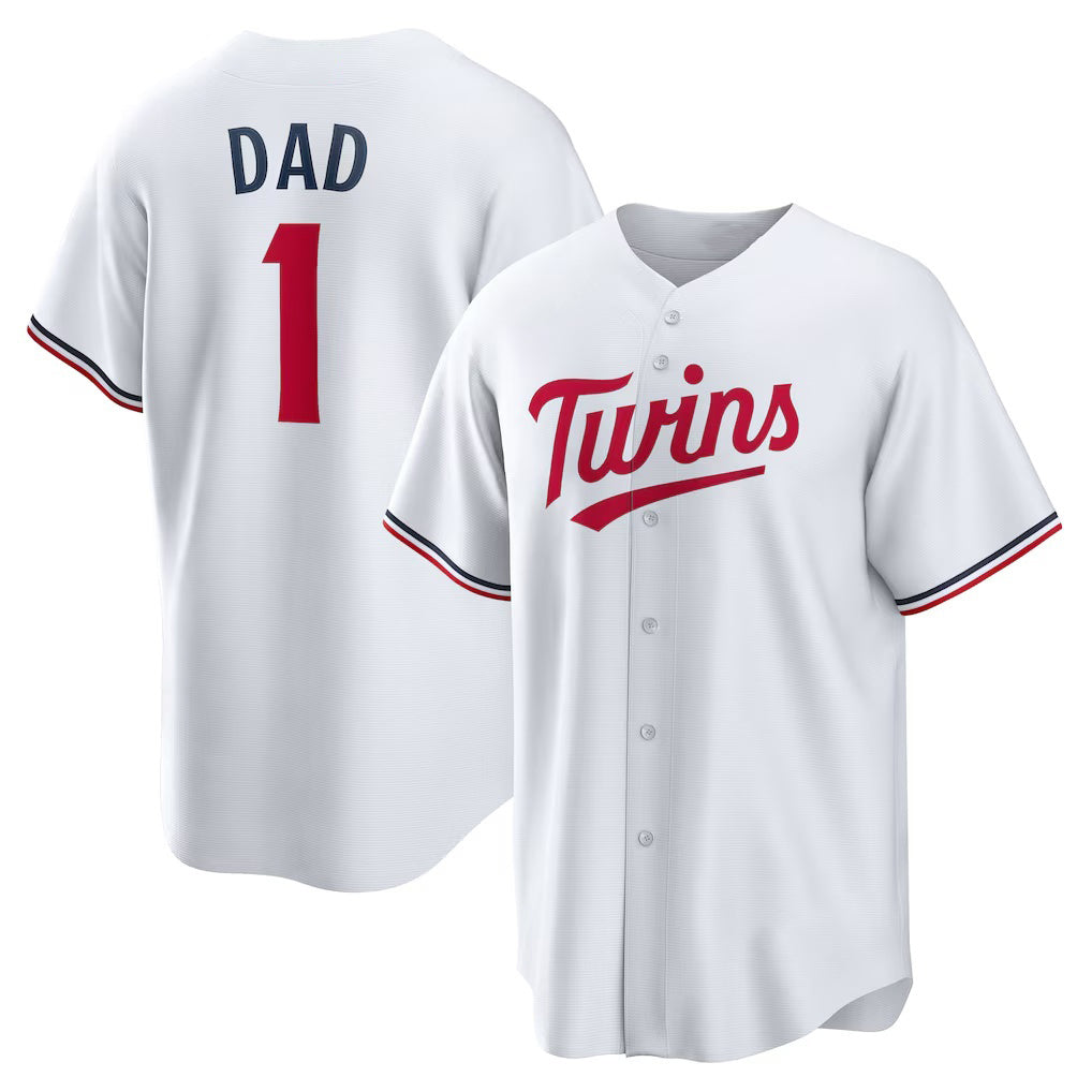 Minnesota Twins #1 Dad White CONTON Home Replica Jersey