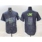 Tampa Bay Rays #8 Brandon Lowe Charcoal CONTON 2024 City Connect Player Number Limited Cool Base Jersey 2