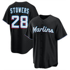 Miami Marlins #28 Kyle Stowers Player Black CONTON Home Game Stitched Jerseys
