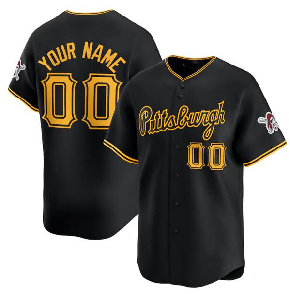 Custom Pittsburgh Pirates Active Player Black CONTON Alternate Limited Stitched Jersey