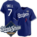 Los Angeles Dodgers #7 Blake Snell Royal CONTON 2025 World Series Limited Stitched Jersey