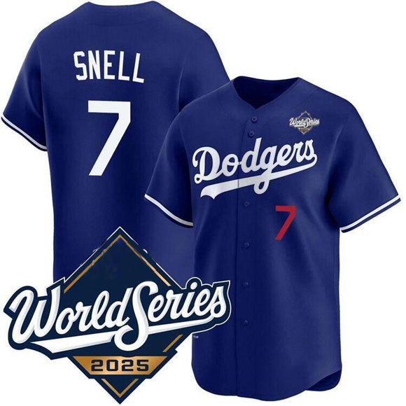 Los Angeles Dodgers #7 Blake Snell Royal CONTON 2025 World Series Limited Stitched Jersey