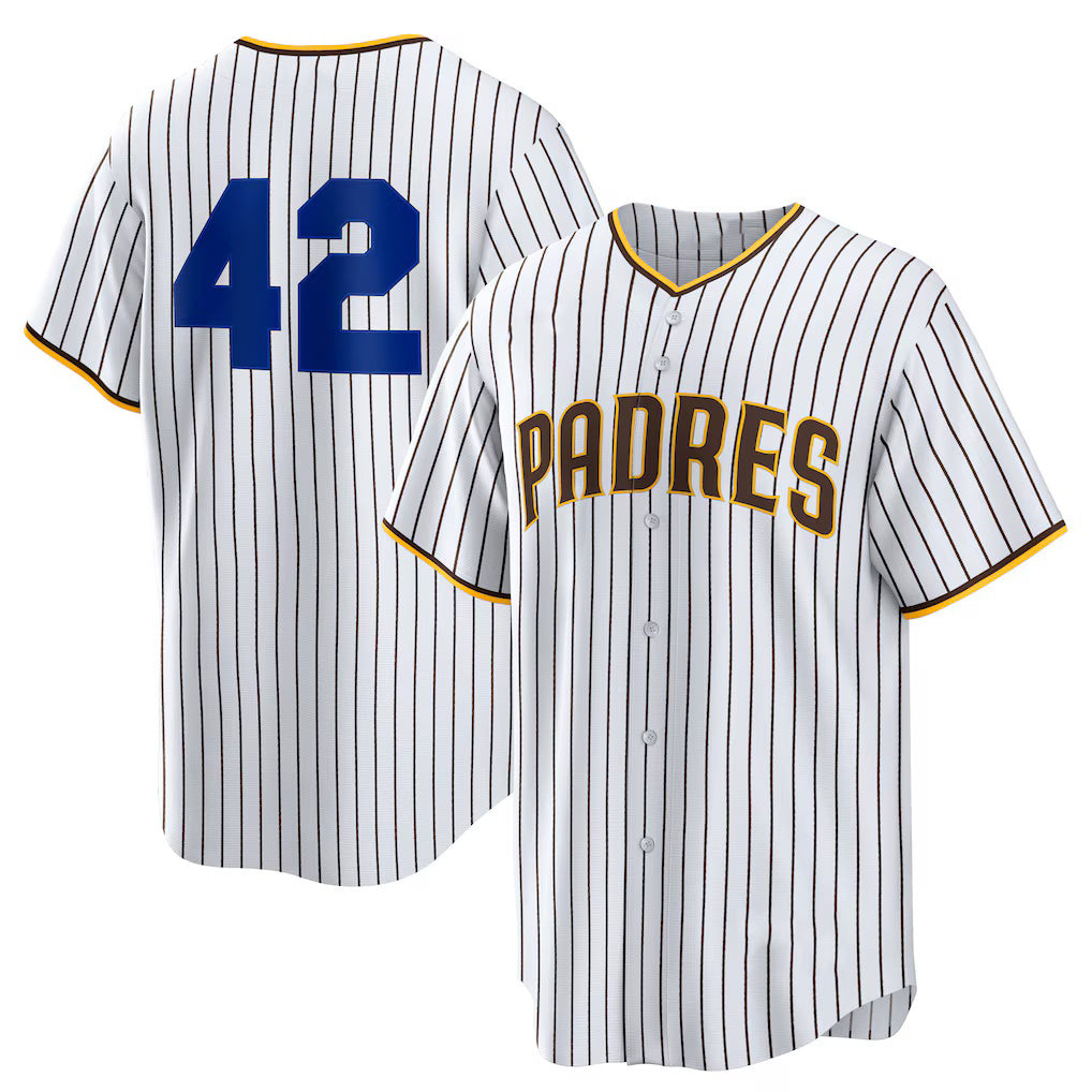 San Diego Padres #42 Jackie Robinson White CONTON Home 2025 Day Replica Jersey