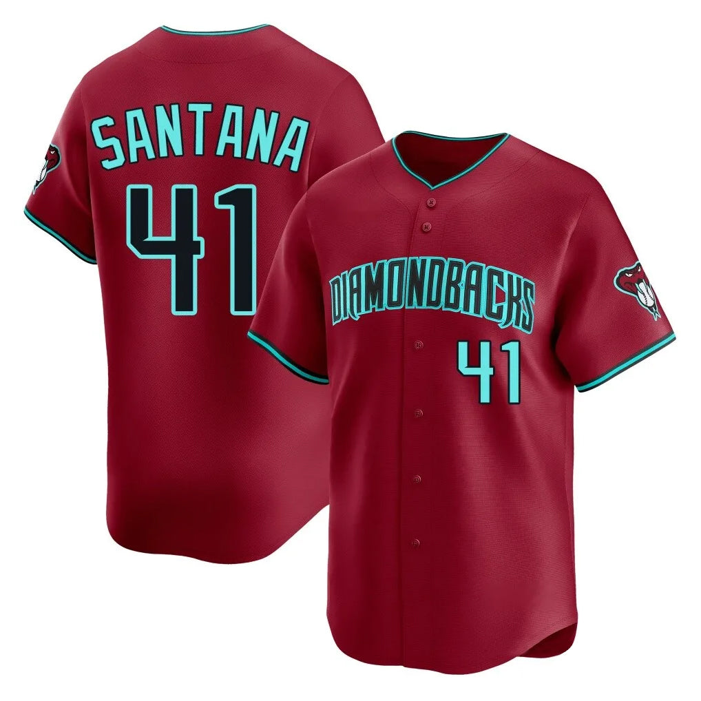 Arizona Diamondbacks #41 Carlos Santana Player Red CONTON Limited Home Game Stitched Jerseys