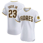 San Diego Padres #23 Fernando Tatis Jr. White CONTON Home Elite Jersey