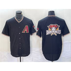 Arizona Diamondbacks Black CONTON Team Big Logo Cool Base Stitched Jersey