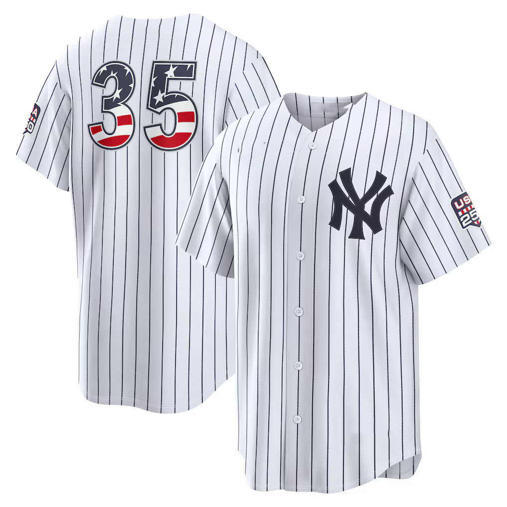 New York Yankees #35 Cody Bellinger USA 250 Fourth of July Home Stadium Jersey - White CONTON