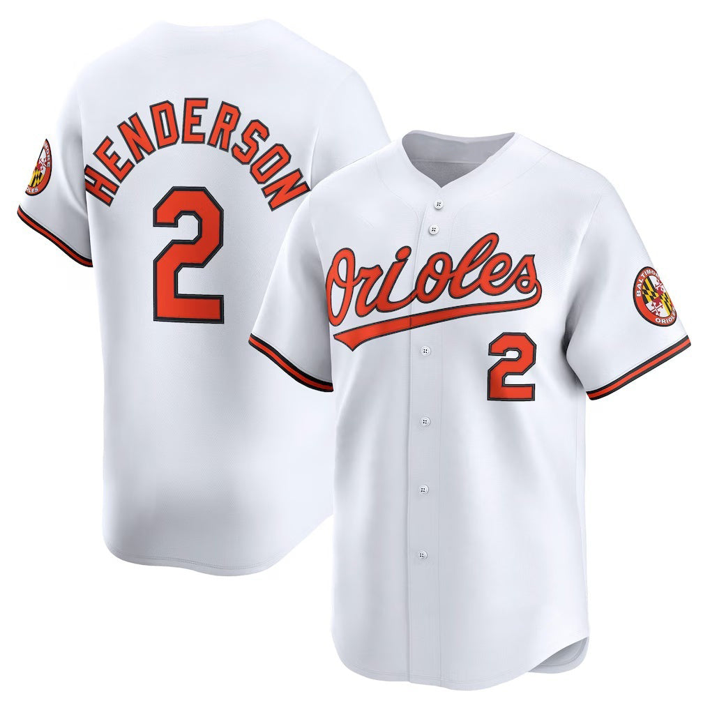 Baltimore Orioles #2 Gunnar Henderson White CONTON Home Limited Player Jersey