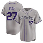 Colorado Rockies #27 Jordan Beck Player Gray CONTON Limited Home Stitched Jerseys