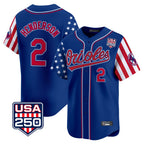 Baltimore Orioles #2 Gunnar Henderson Player Royal CONTON USA 250 Independence Day Vapor Premier Limited Home Game Stitched Jerseys