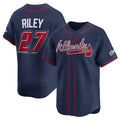 Atlanta Braves #27 Austin Riley Navy CONTON 2025 Speedway Classic Alternate Limited Stitched Jersey