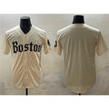 Boston Red Sox Blank Cream CONTON Gothic Vapor Limited Stitched Jersey