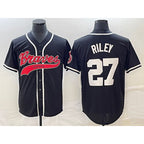 Atlanta Braves #27 Austin Riley Black CONTON Cool Base Stitched Jersey
