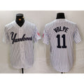 New York Yankees #11 Anthony Volpe White CONTON Pinstripe Fashion Cool Base Jersey 2