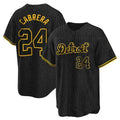 Detroit Tigers #24 Miguel Cabrera Player Black CONTON Snake Skin City Home Game Stitched Jerseys