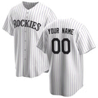 Custom Colorado Rockies White CONTON Home Replica Jersey