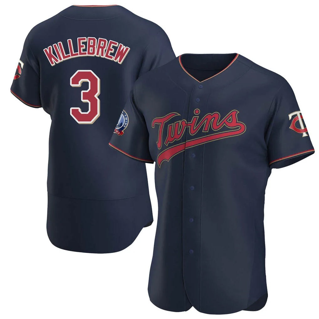 Minnesota Twins #3 Harmon Killebrew Player Navy CONTON60th Home Limited Elite Stitched Jerseys