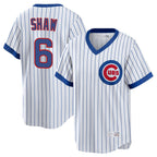 Chicago Cubs #6 Matt Shaw Player White CONTON T-shirt Cooperstown Collection Limited Stitched Jerseys