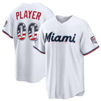 Custom Miami Marlins 2026 All-Star Edition Stars & Stripes White CONTON Stadium Pick-A-Player Jersey