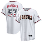 Arizona Diamondbacks #57 Eduardo Rodriguez Player White CONTON USA 250 Fourth of July Home Game Stitched Jerseys