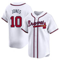 Atlanta Braves #10 Chipper Jones Player White CONTON Limited Home Game Stitched Jerseys