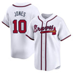 Atlanta Braves #10 Chipper Jones Player White CONTON Limited Home Game Stitched Jerseys