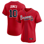 Atlanta Braves #10 Chipper Jones Player Red CONTON Limited Elite Home Game Stitched Jerseys