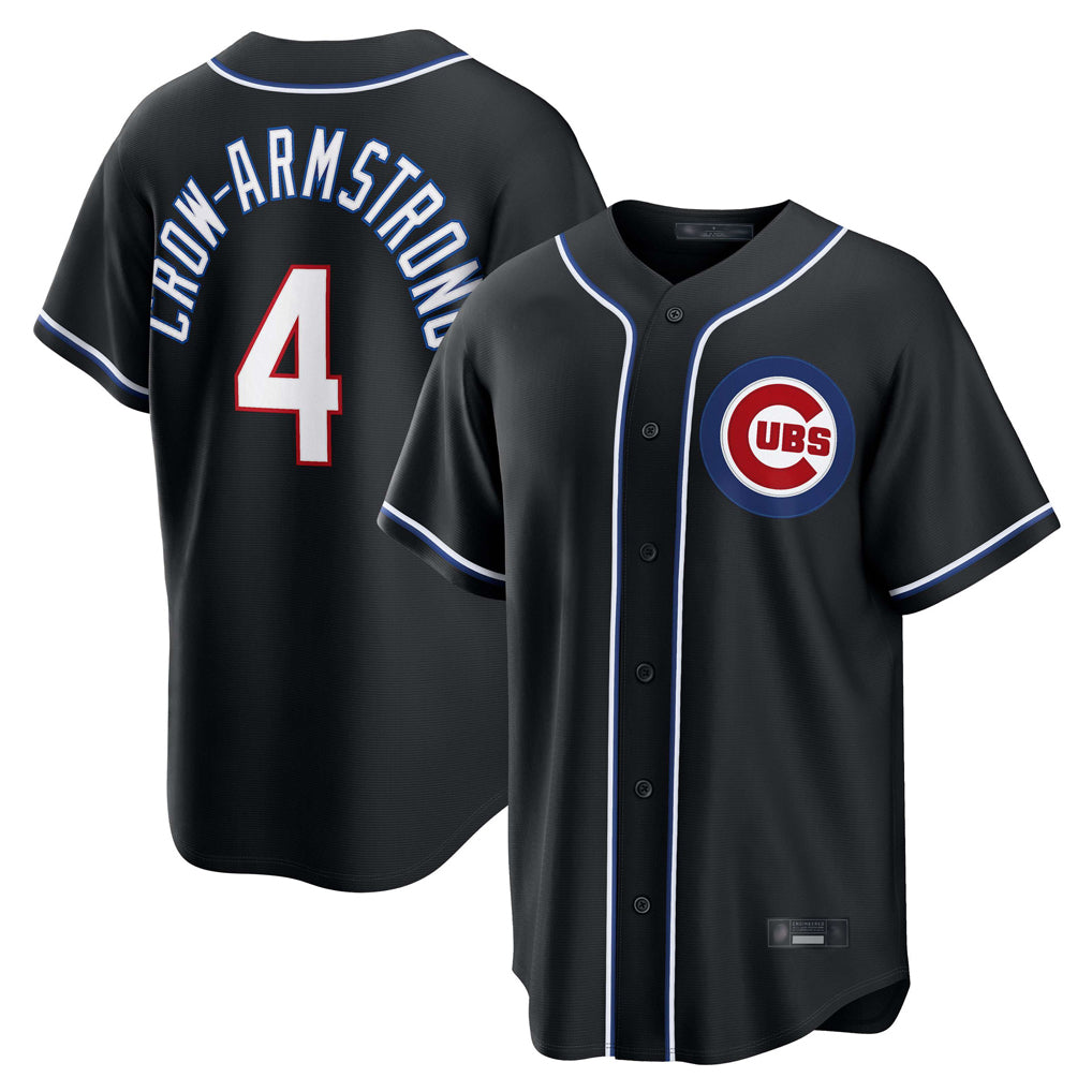 Chicago Cubs #4 Pete Crow-Armstrong Player Black CONTON Fashion Out Game Stitched Jerseys