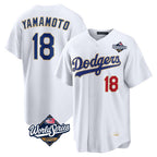 Los Angeles Dodgers #18 Yoshinobu Yamamoto Player Gold White CONTON World Series 2026 Collection Stadium Limited Stitched Jerseys