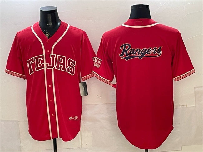 Texas Rangers Team Big Logo Red CONTON 2026 City Connect Stadium Stitched Jersey
