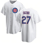 Chicago Cubs #27 Seiya Suzuki White CONTON Cool Base Stitched Jersey